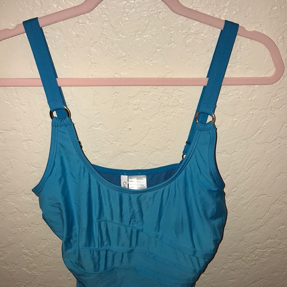 Calvin Klein turquoise swimsuit size 12 - Picture 2 of 8